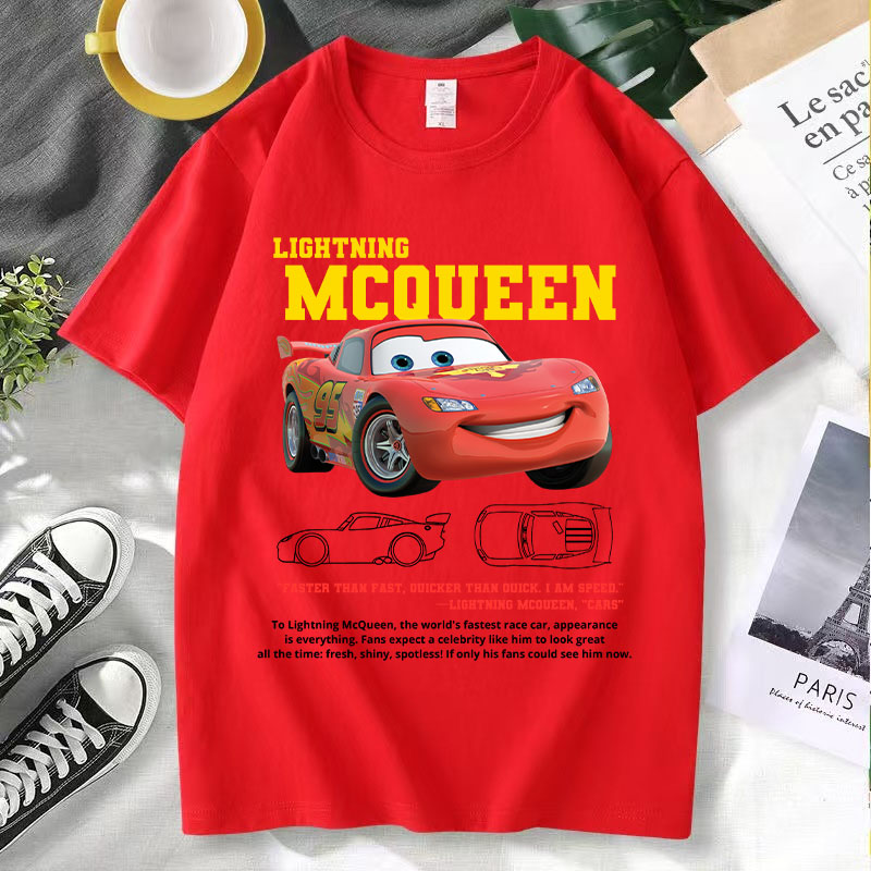 Anime Merchandise For Women - Lightning Mcqueen Red Hip Hop T-shirt