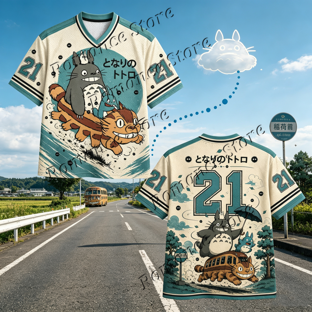 Anime Merchandise For Women - Totoro Catbus 21 Baseball Jersey Men