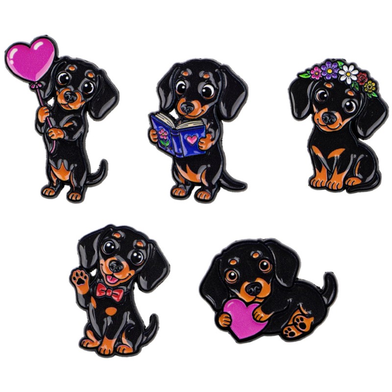 5pcs Cute Dachshund Enamel Pin – Enamel Pin Set recenzja i cena