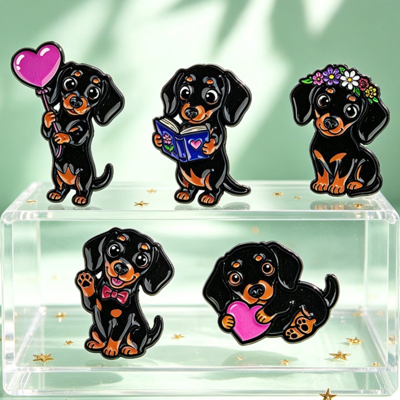 5pcs Cute Dachshund Enamel Pin – Enamel Pin Set recenzja i cena