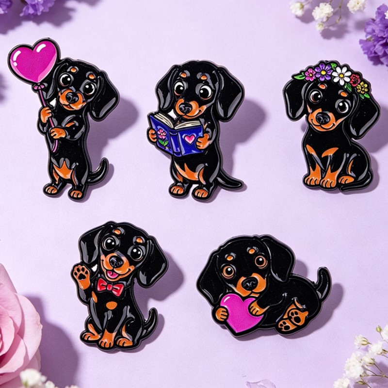 5pcs Cute Dachshund Enamel Pin – Enamel Pin Set recenzja i cena