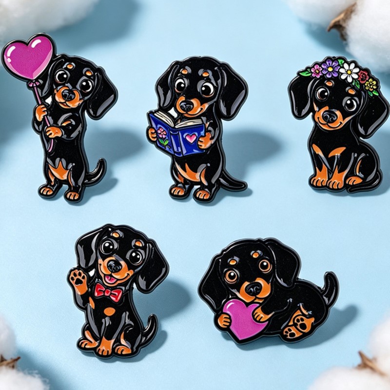 5pcs Cute Dachshund Enamel Pin – Enamel Pin Set recenzja i cena