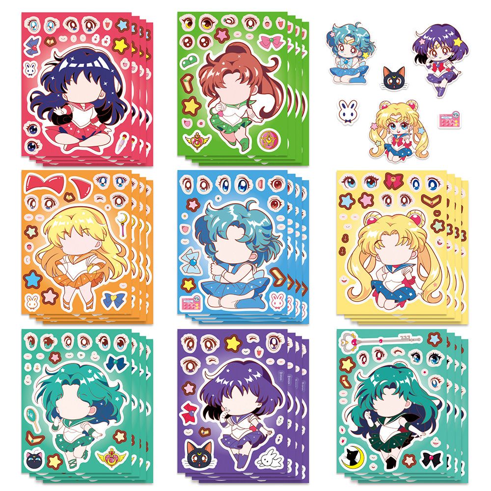 8/16PCS Sailor Moon Face-Chang – Anime Merchandise Posters recenzja i cena