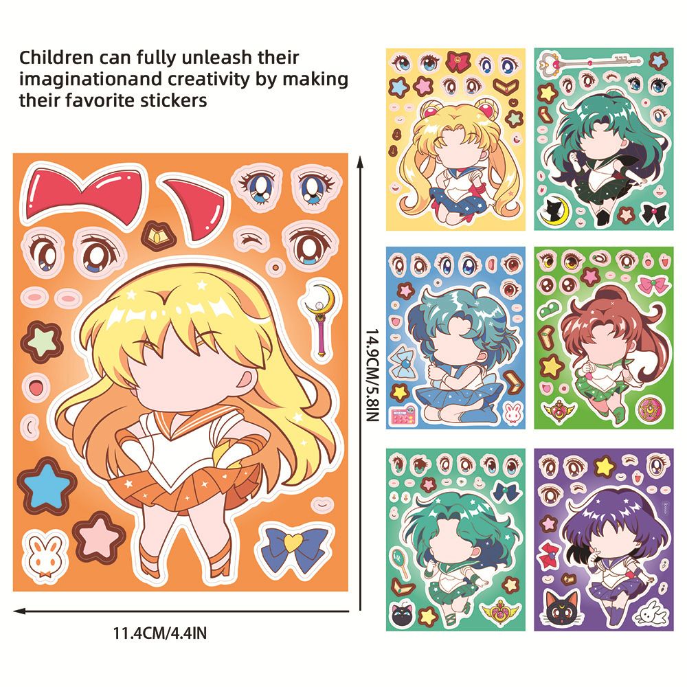 8/16PCS Sailor Moon Face-Chang – Anime Merchandise Posters recenzja i cena