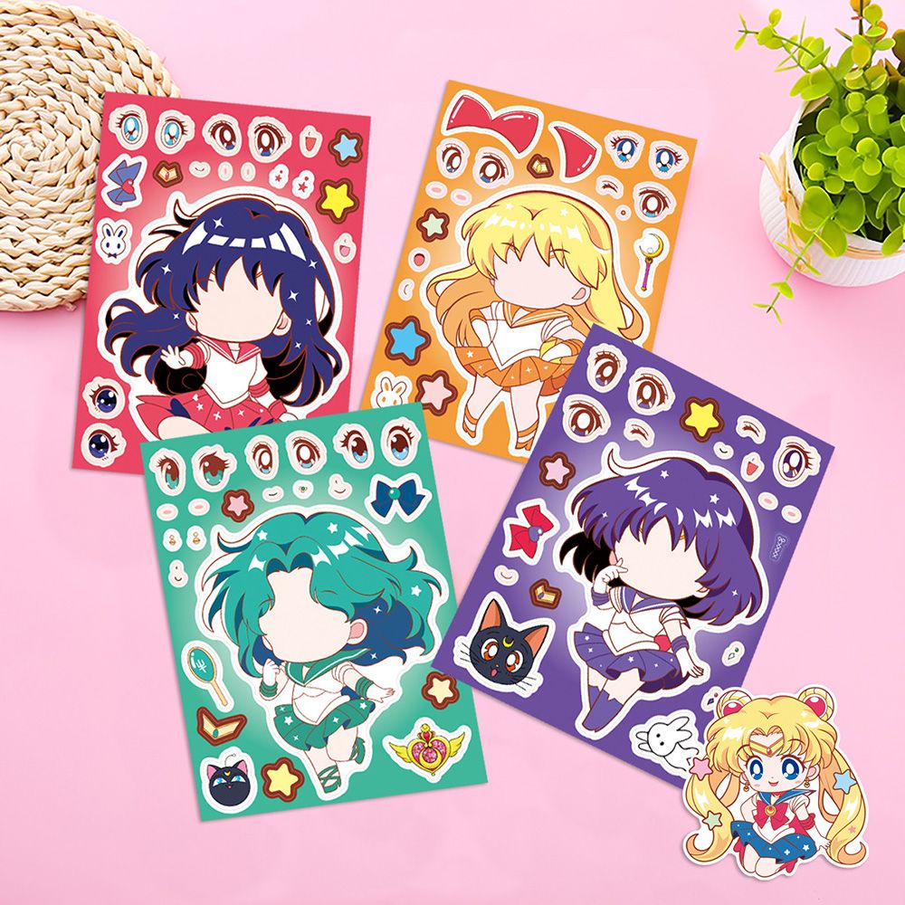 8/16PCS Sailor Moon Face-Chang – Anime Merchandise Posters recenzja i cena