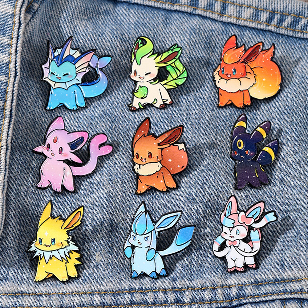 9Pcs Pokemon Eevee Flareon Ena – Enamel Pin Set recenzja i cena