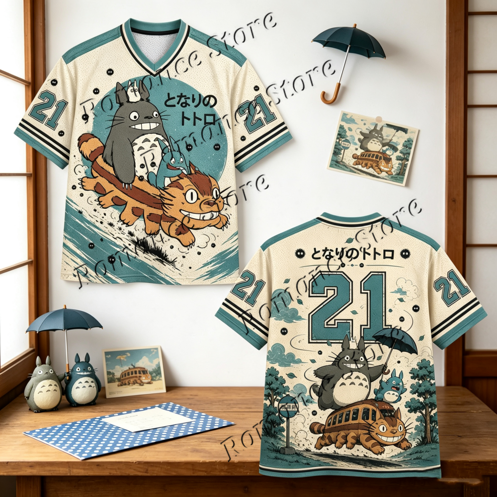 Totoro Catbus 21 Baseball Jers – Anime Merchandise For Women recenzja i cena