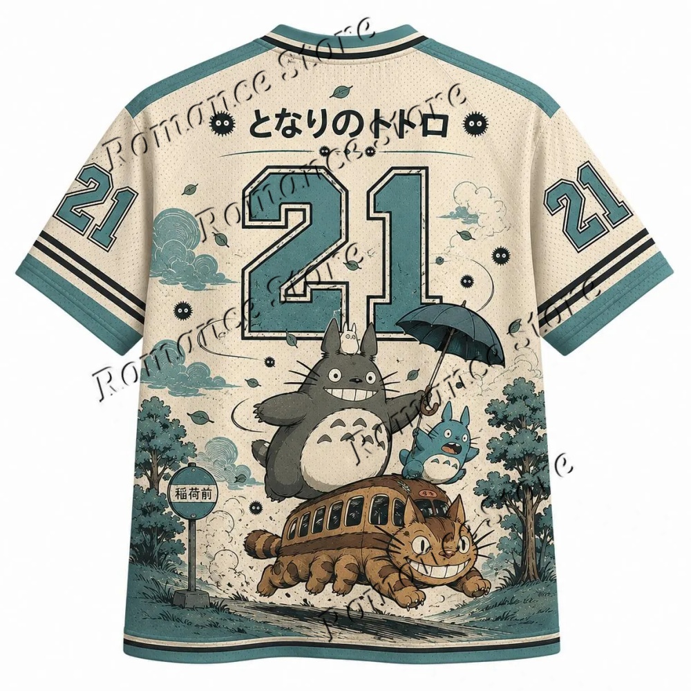 Totoro Catbus 21 Baseball Jers – Anime Merchandise For Women recenzja i cena